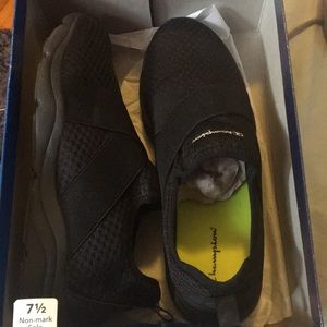 Champion black slip on sneakers